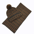 Mens Unisex Winter Warm Snow Printing Scarf Beanie Set Nitted Scarf (SK178S)
